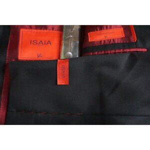 Isaia Napoli Aquaspider Wool Solid Black 100% Wool Sport Coat Jacket Sz 48R NEW